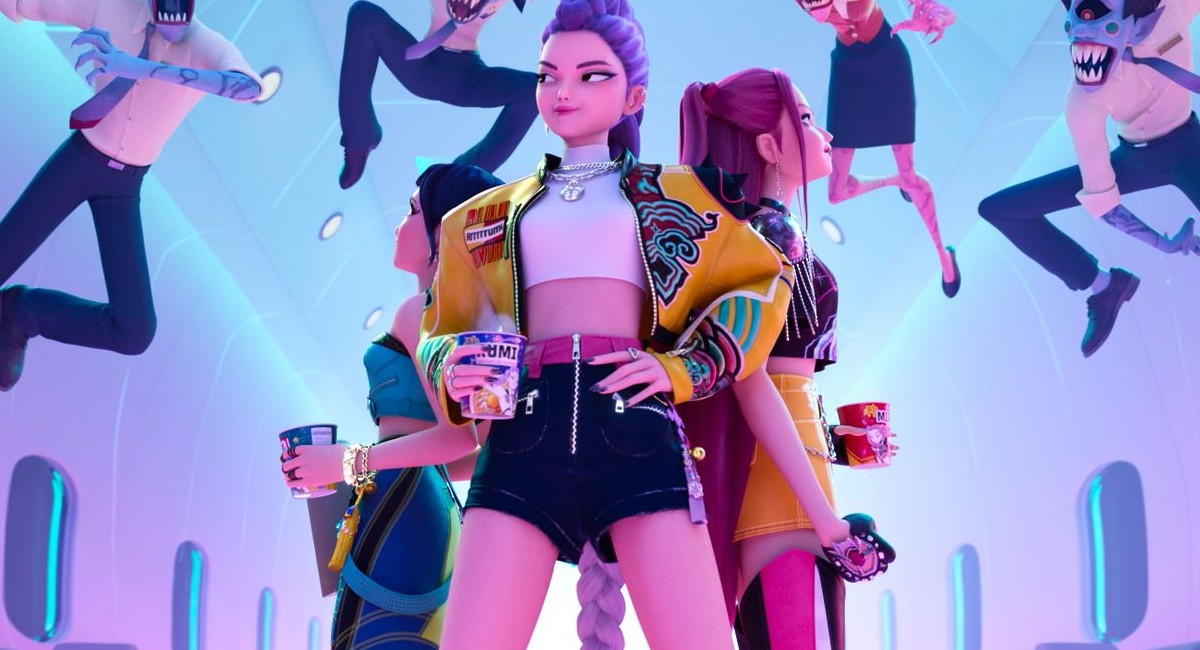 KPop Demon Hunters HUNTR/X fighting demons